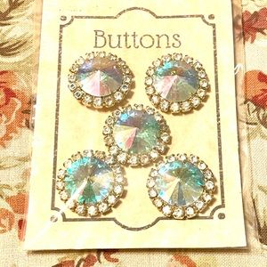 Vintage AB Crystal Metal Buttons!!!